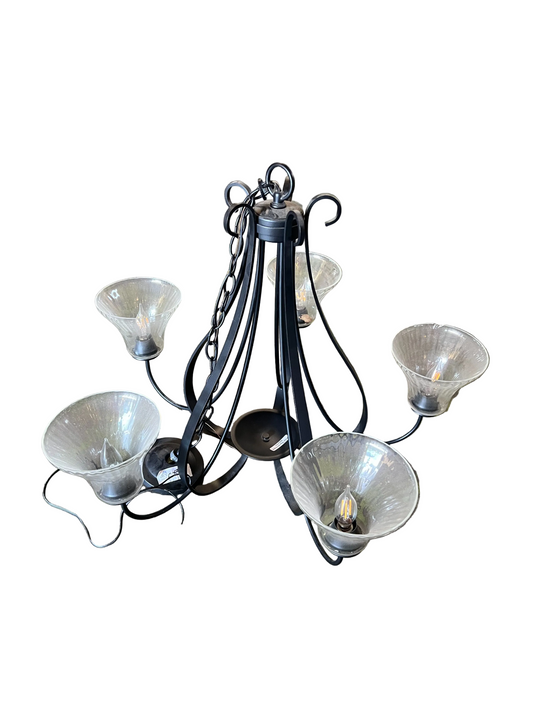 Chandelier · 5-Light · Black · Clear Glass · CX9