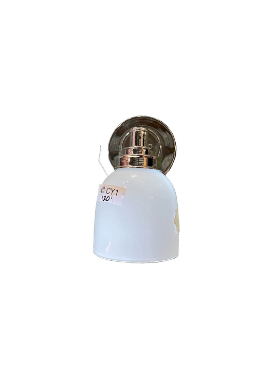Wall Sconce · 1-Light · White Glass · Chrome · CY1