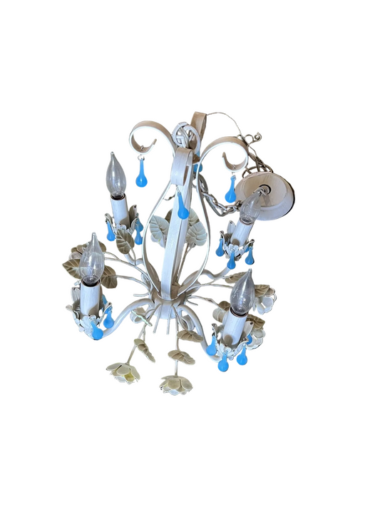 Chandelier · Floral · Cream · Blue Drops · CX9