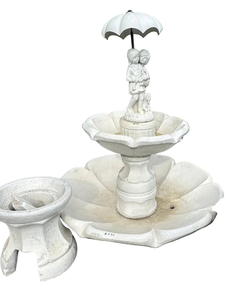 Outdoor White Water Fountain