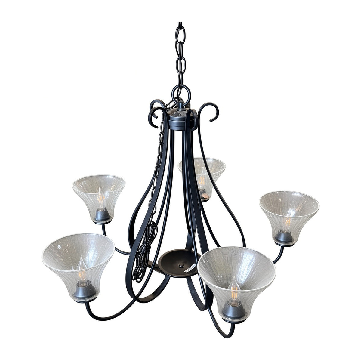 Chandelier · 5-Light · Black · Clear Glass · CX9