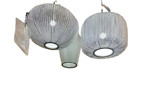 Sculpted Silver Tulle Pendant Light