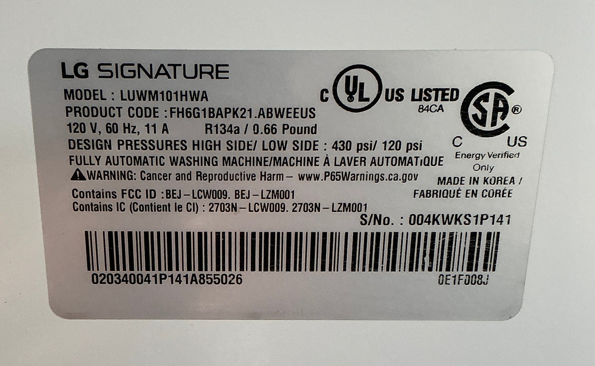 Washer, LG, CD1